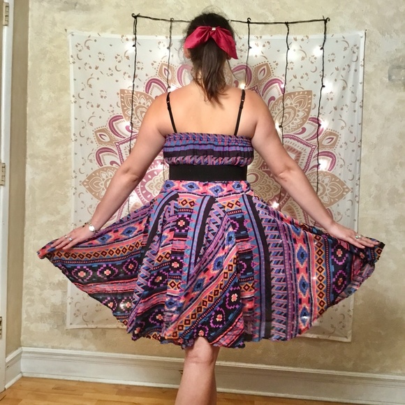Mix Nouveau: Boho Skirt/Dress A-Line Geo-Print - Picture 5 of 9